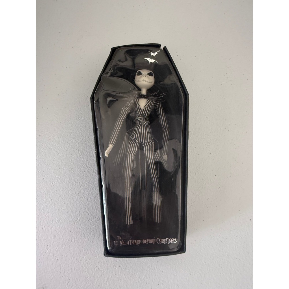 NECA Nightmare Before Christmas Jack Skellington Porcelain Doll Coffin Box 32662